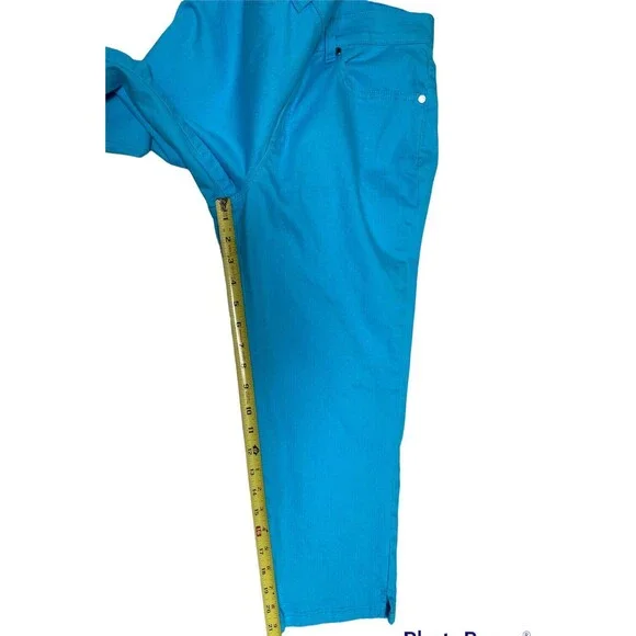 Chaps  5-Pocket Stretch Denim Capri Casual Pant - Bright Electric Blue Size 8 - Picture 5 of 7